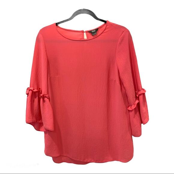F&F Pink Blouse 3/4 length bell sleeves Size 8 - Picture 1 of 4